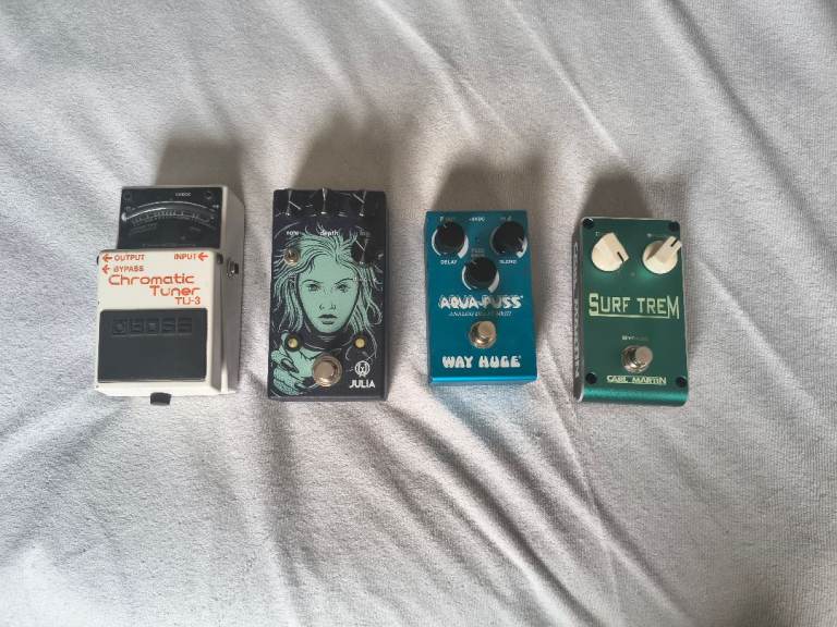 Multiple guitar pedals