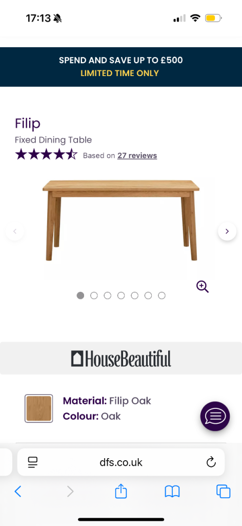 Dfs oak Filip dining table