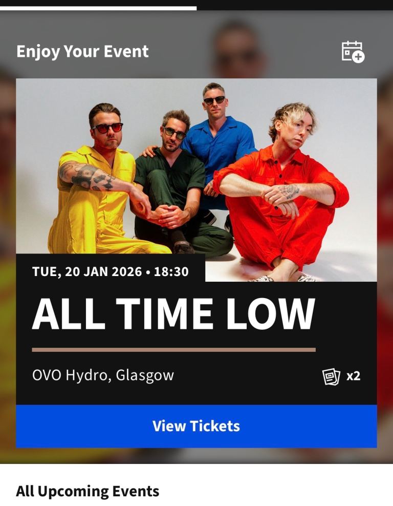 All time low standing x1 Glasgow 20/01