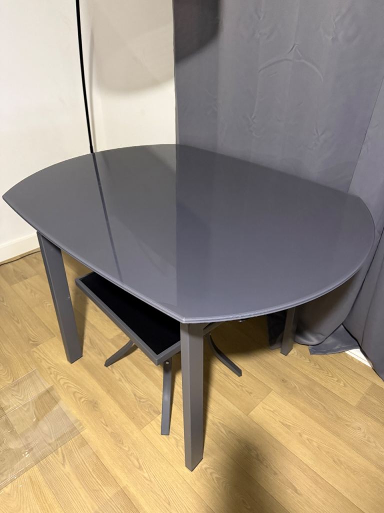 Grey Glass Dining Table – very Good Condition