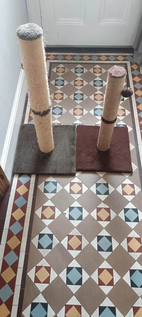 2 x cat scratching posts 58cm & 74cm 