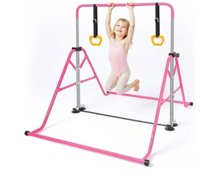 Gymnastic horizontal bar with rings