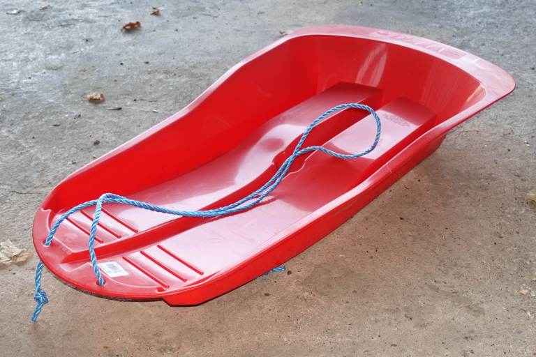Snow Sled. Sledge Sleigh. 92cm Long. Childs Childrens Kids Delta Red