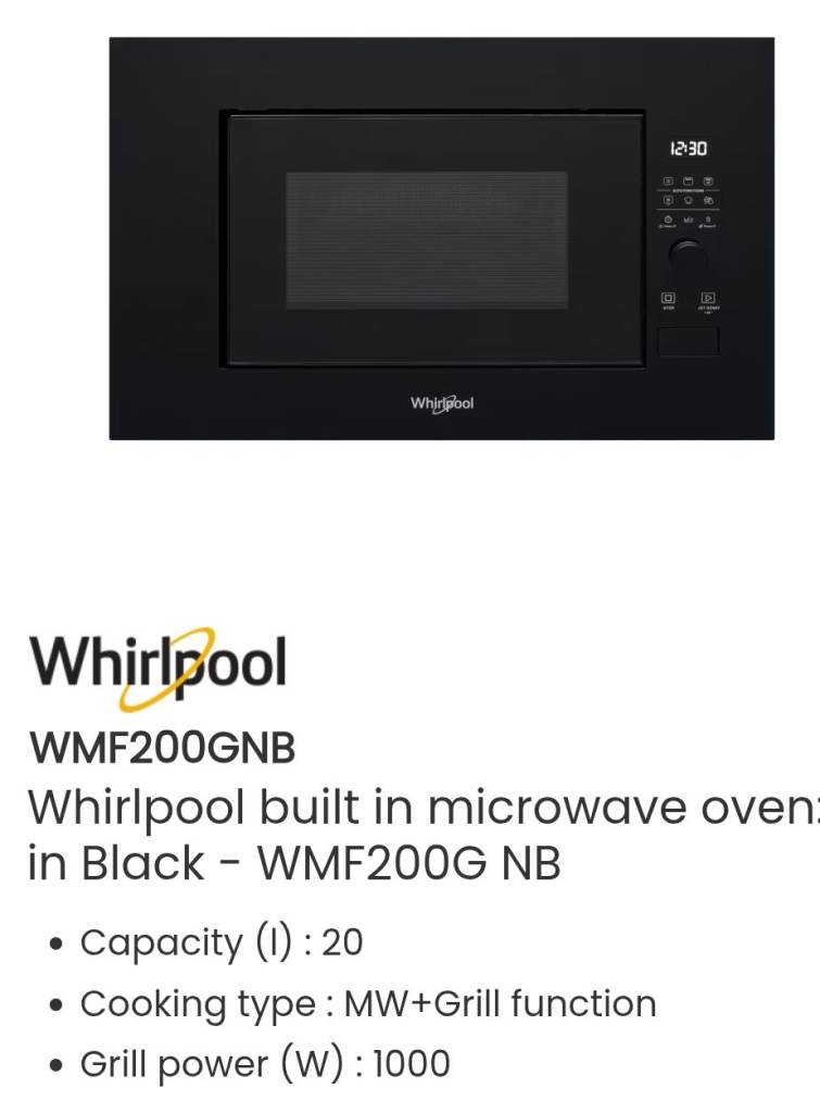Whirlpool Built in Microwave Oven BRAND NEW £80 NO OFFERS 