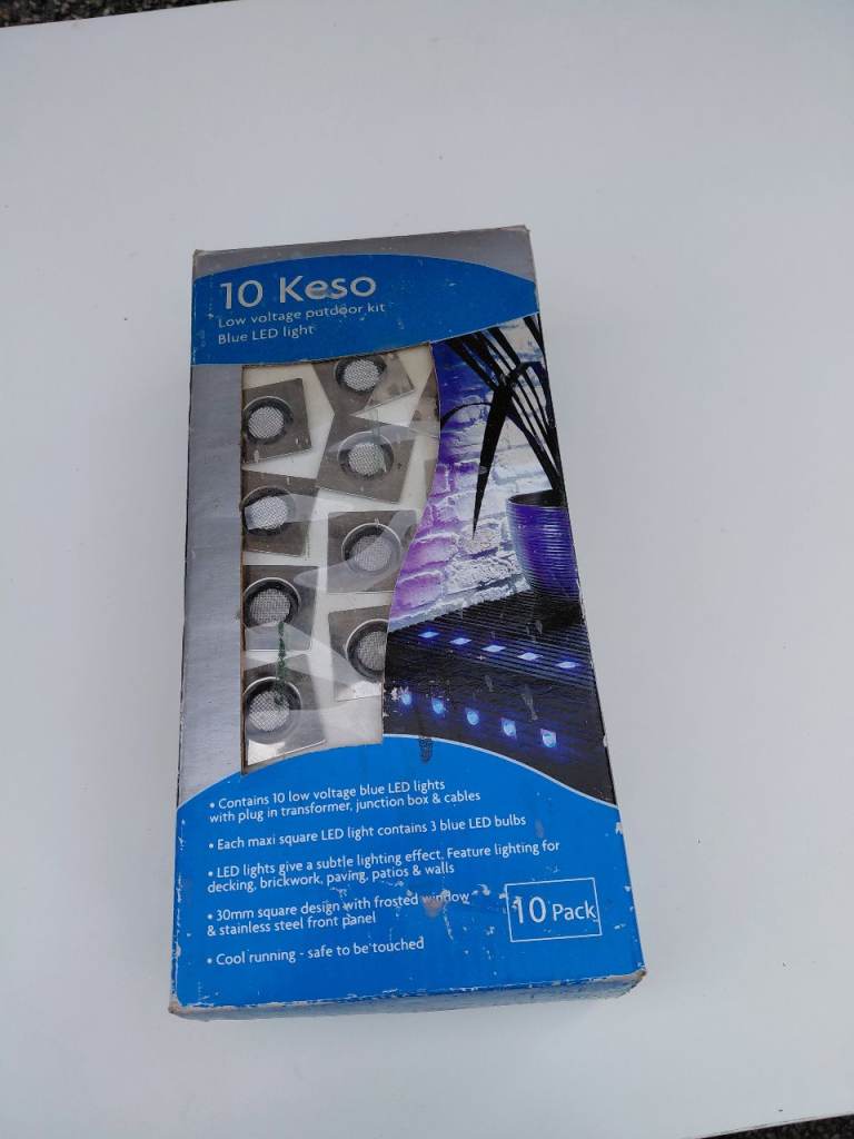 Decking LED Lights x 10 – Square Low Voltage Kit – BLUE LED Lights