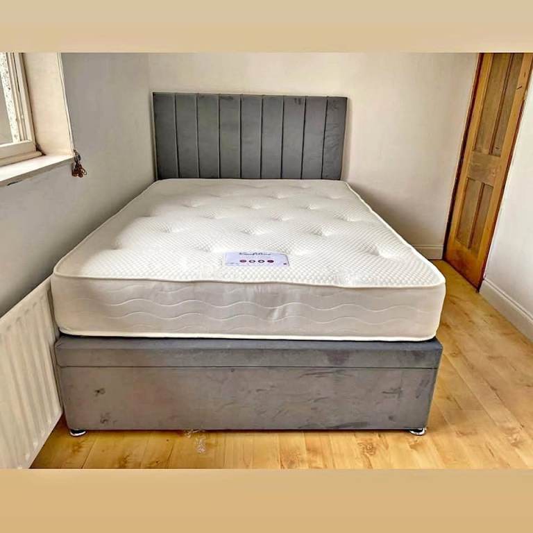 image for 😍 Hot Sale 🔥 4ft6 Double bed base + Awesome Mattress  ⚡ Free Delivery