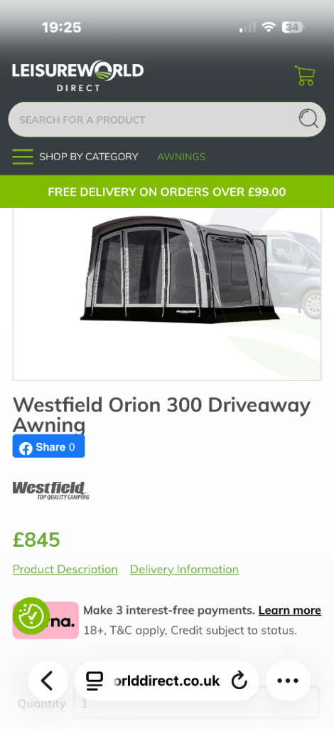 Driveway awning
