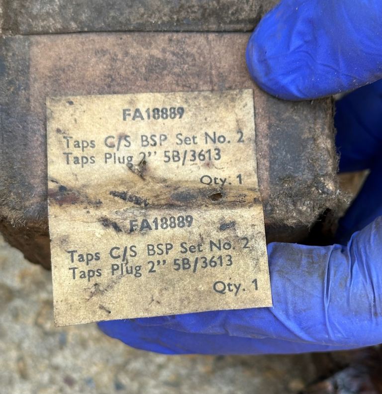 Engineering Taps C/S BSP Set No. 2. Taps Plug 2” 5B/3613. FA18889