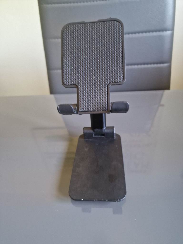 Adjustable Phone Tablet/Stand – Black, Textured Design