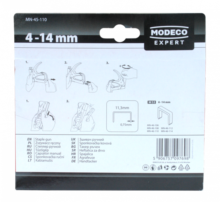 Modeco M-45-110 Hand Manual Staple Gun 4-14mm(M53)