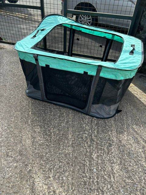 ROMANTIC BEAR Foldable Dog pen,Portable cat pen,Green,L(100 * 80 * 60cm)
