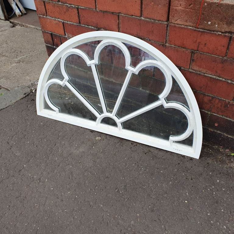 Antique Style Double Glazed Over Door Fan Light Window W90cm H48cm