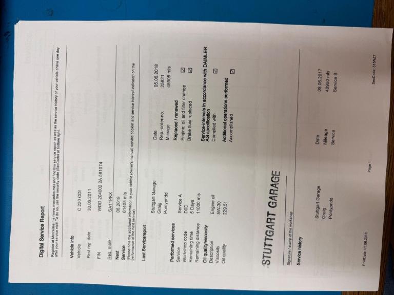 2011 Mercedes-Benz C Class C220 CDI BlueEFFICIENCY Sport 4dr Auto SALOON DIESEL Automatic