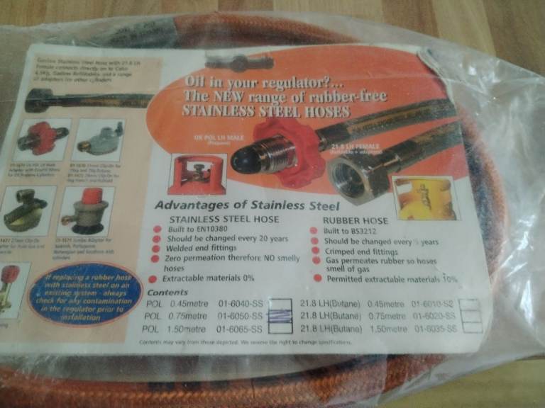 New Stainless Steel Gas Hose for LPG Regulators