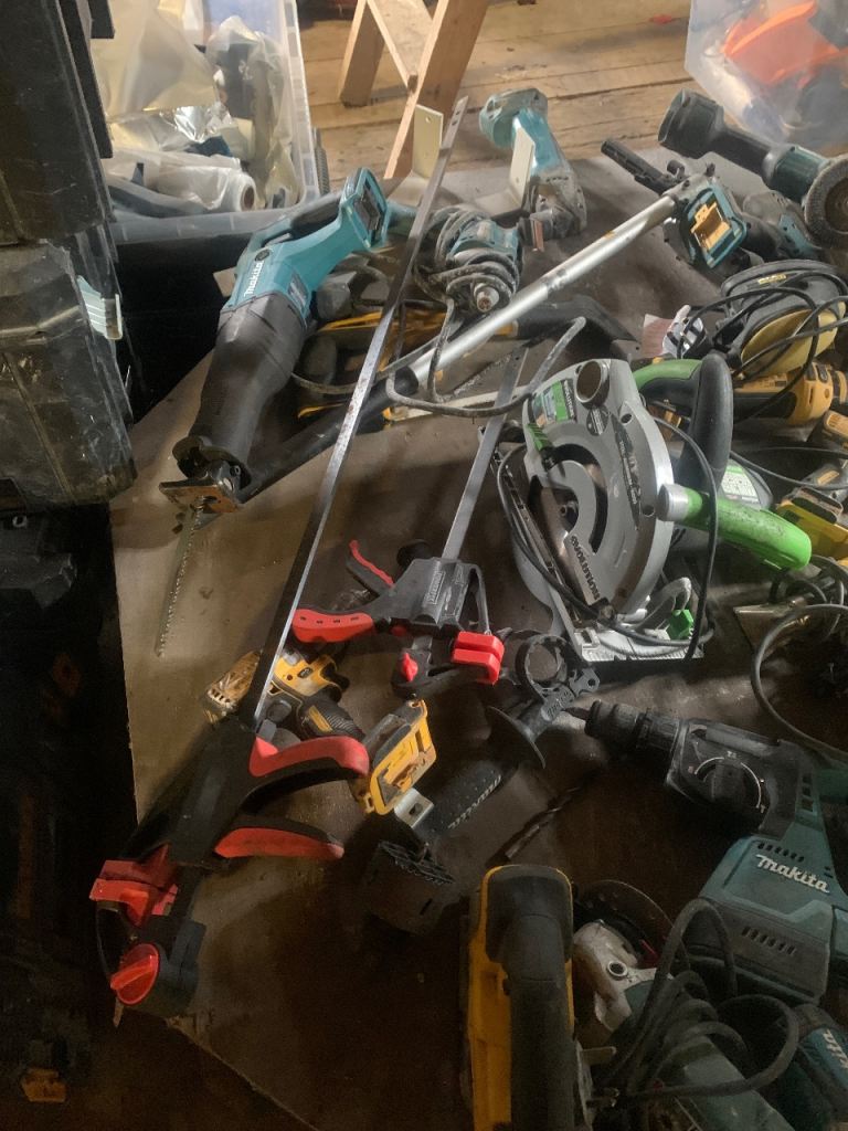Job Lot of Various Power Tools and Clamps