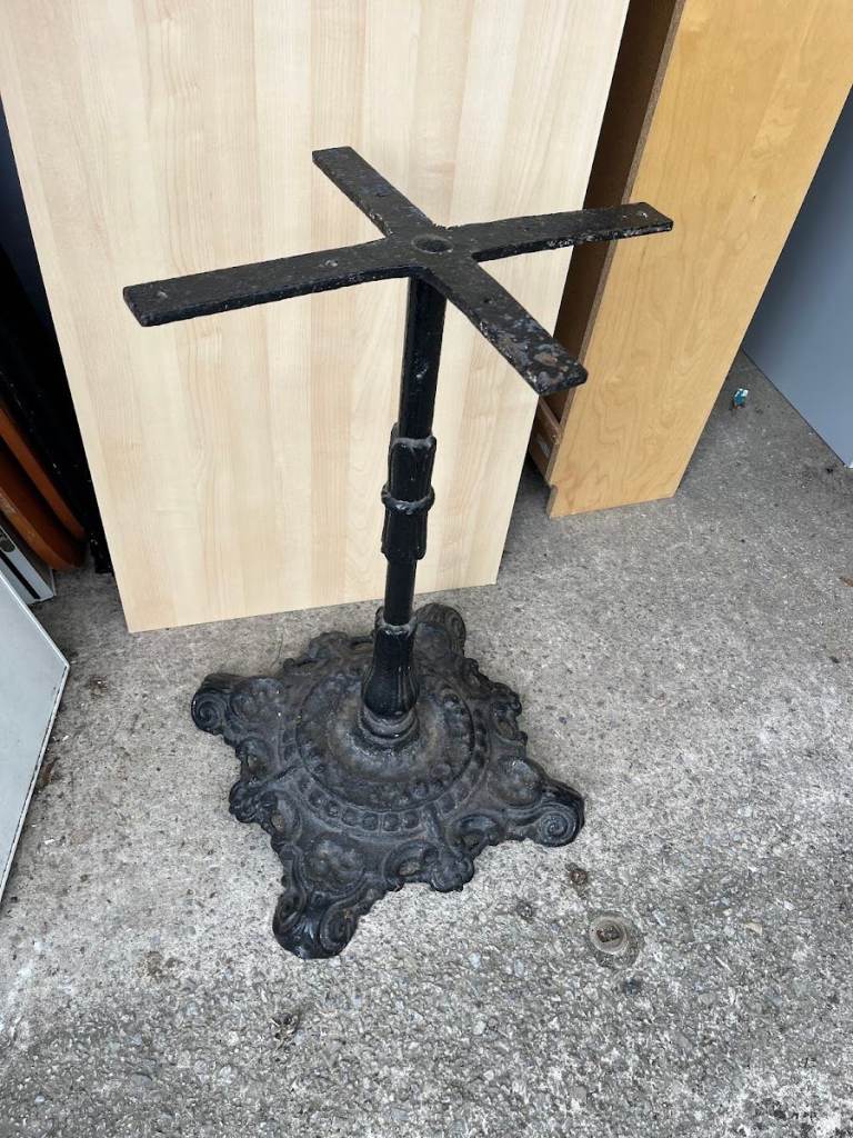  Vintage Cast Iron Industrial Table Base Pub Bistro Stand