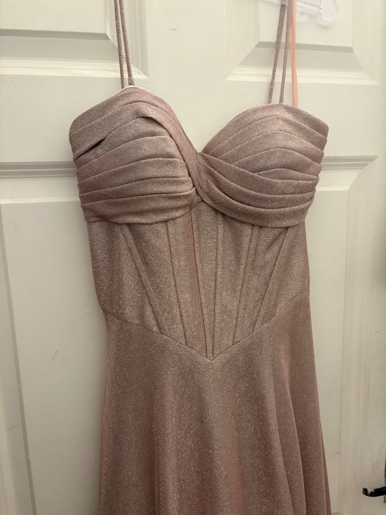 Tiffany Mae Pink Champagne Prom Dress