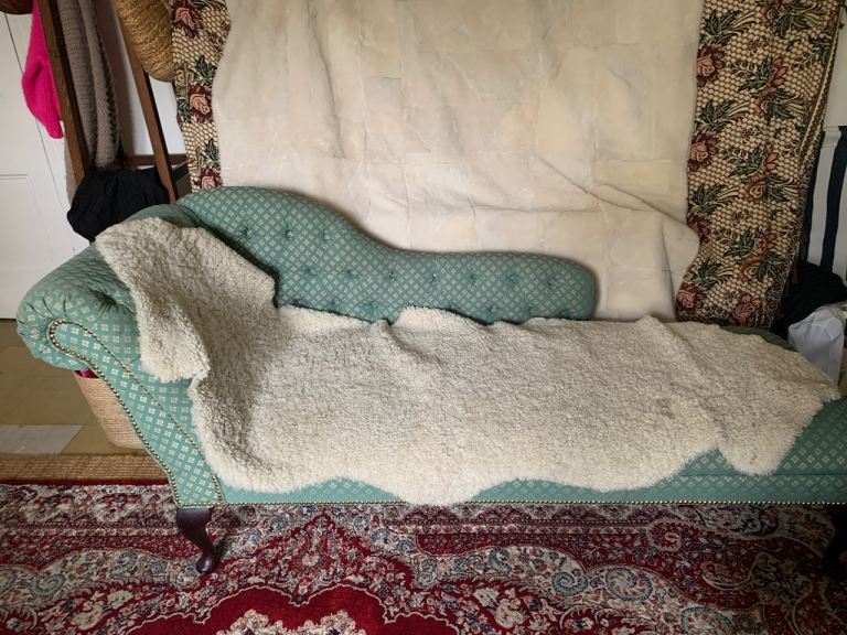 Chaise longue lounge couch green 