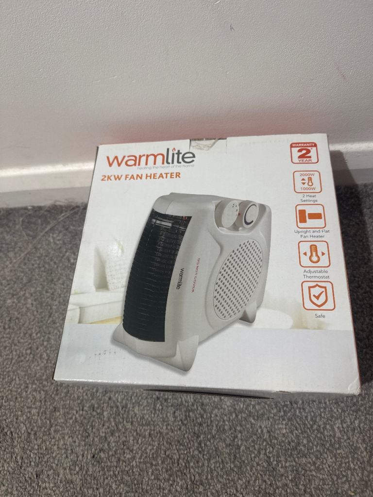 Warmlite 2KW Fan Heater - Brand New in Box