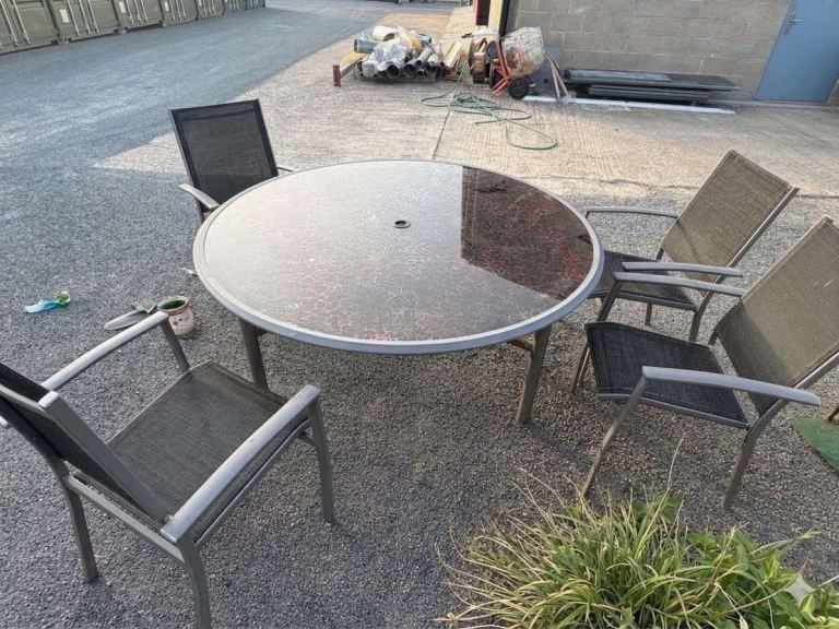 Outdoor Patio Garden Dining Set – Round Table and 4 Chairs| Can deliver locally 