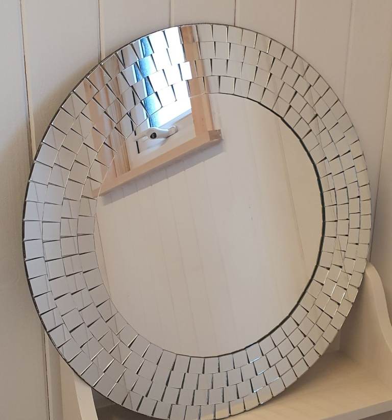Round Mosaic Wall Mirror 50cm
