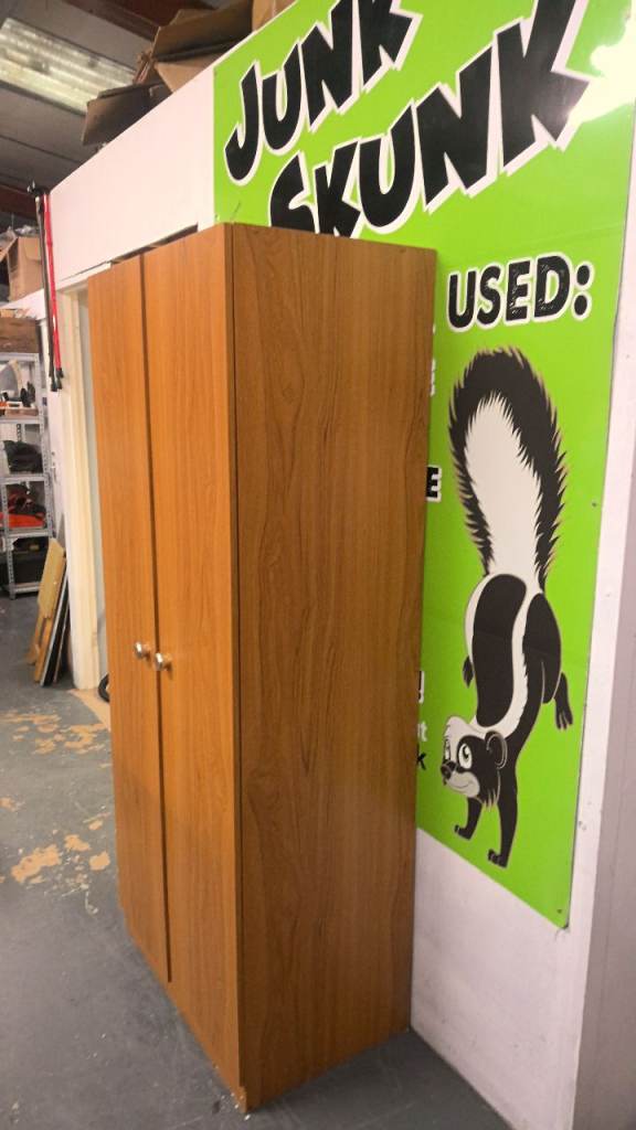 vintage single wardrobe with a rail and adjustable shelves