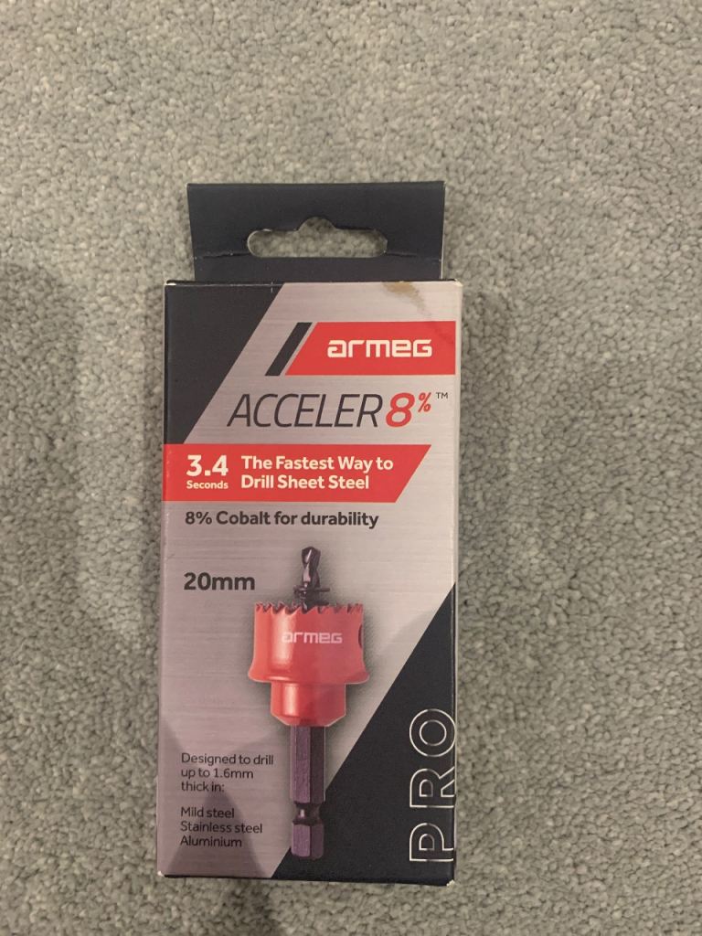 Armeg SSH020 Sheet Steel Holesaw, Red, 20 mm
