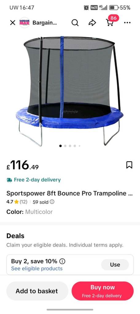 8 ft trampoline
