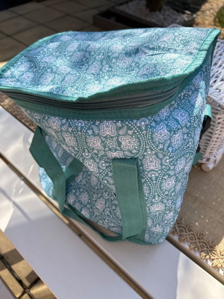 Green Patterned Insulated Lunch Bag – As Good As New
