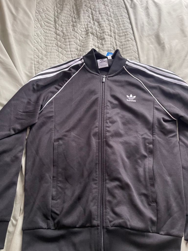 Black and white Addidas SST tracksuit 