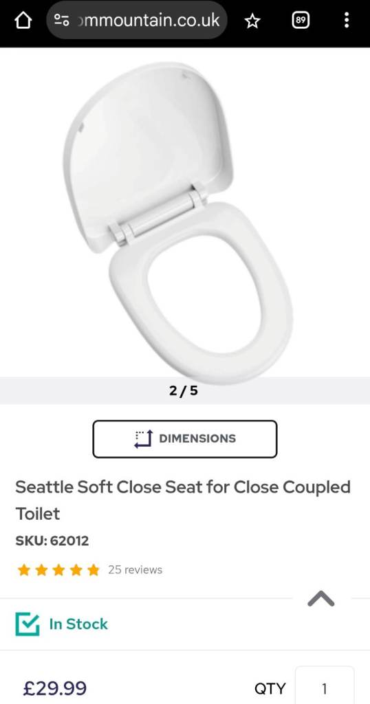 Seattle Soft Close Seat for Close Coupled Toilet
