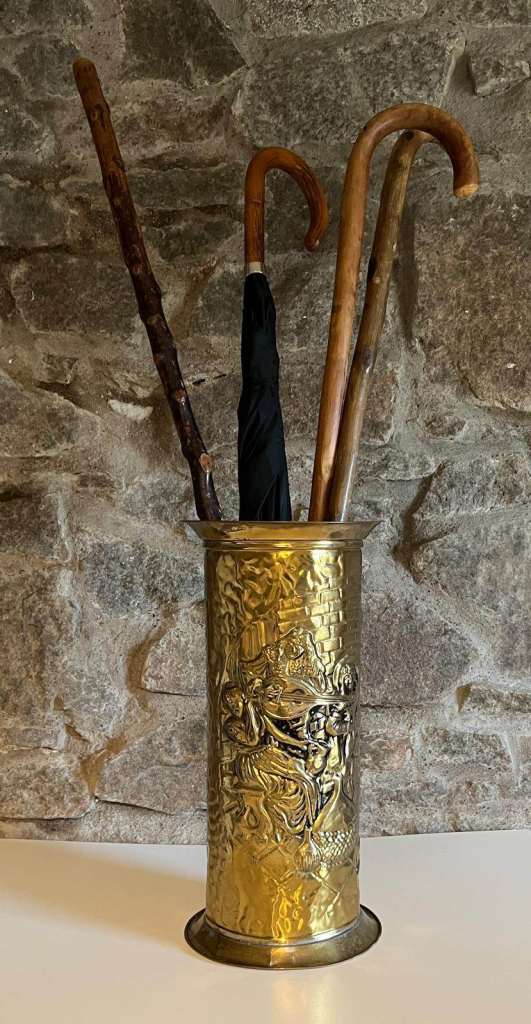 Vintage Brass Stick and Brolly stand - contents not included 