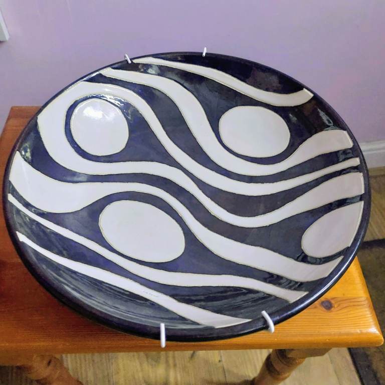 Parlane Decorative Ceramic Bowl - Black and White Pattern