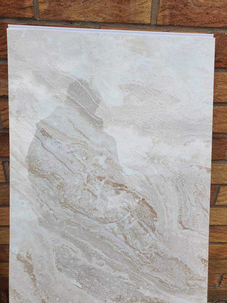 Beige Gloss Marble PVC Shower Panels - 2400mm x 1000mm x 10mm 