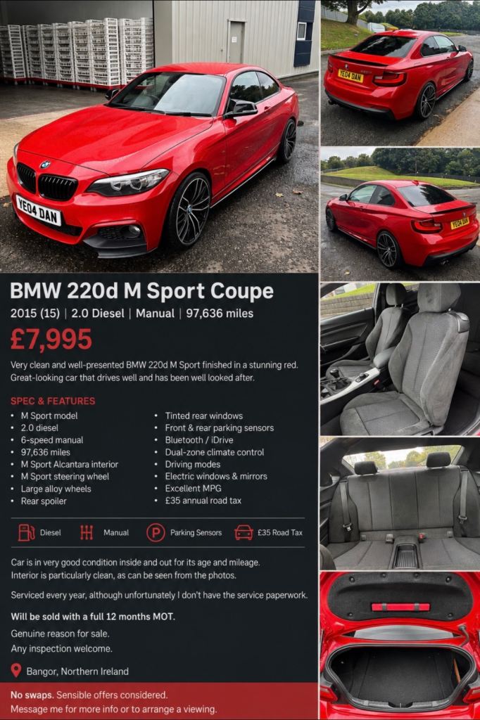 BMW, 2 SERIES, Coupe, 2015, Manual, 1995 (cc), 2 doors