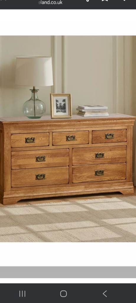 Oak furnitureland chest of drawers free local delivery 