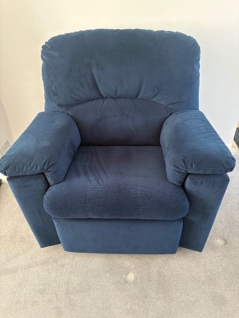 Comfortable Midnight Blue Fabric  Armchair