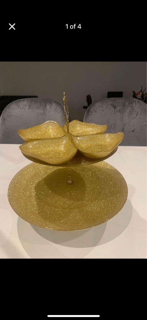 Gold cake stand 
