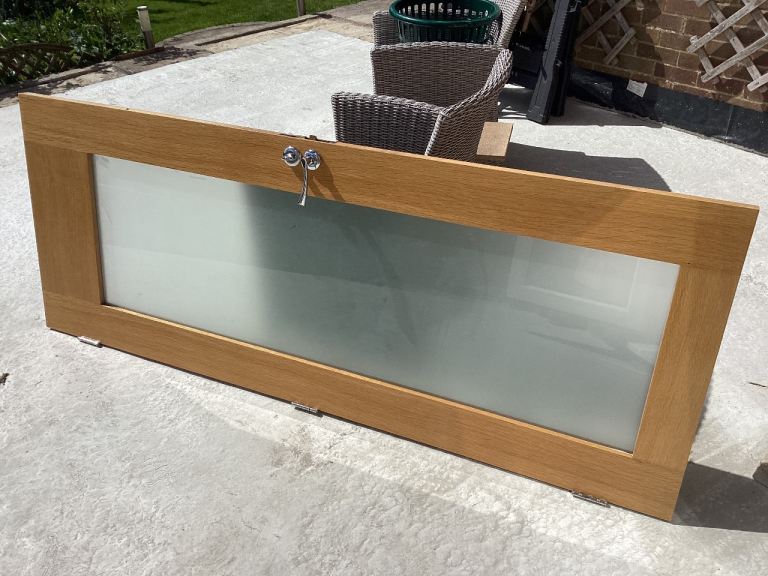 Internal oak door 30” x 78” with opaque glass insert