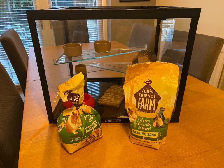 Glass Hamster cage and accessories 