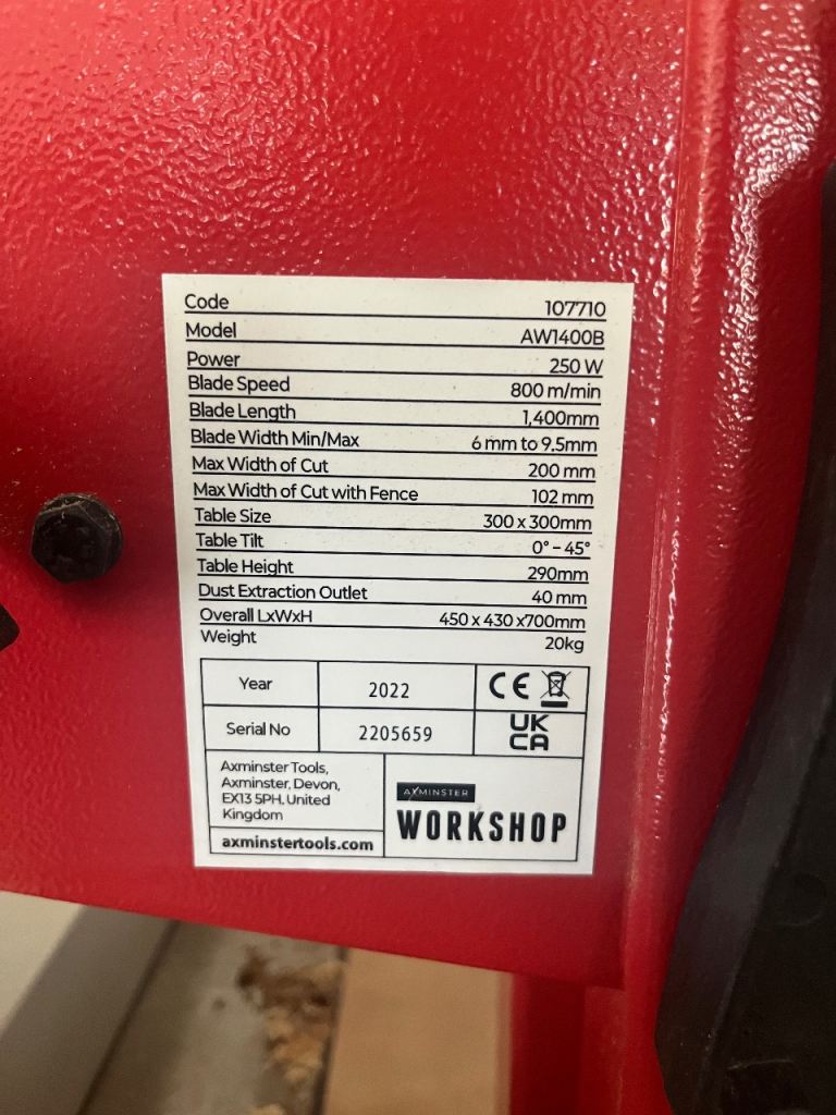 Axminster Tabletop Bandsaw