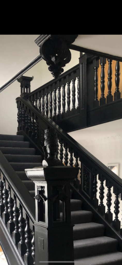 Black Wooden Banister & Handrail Parts for Staircase