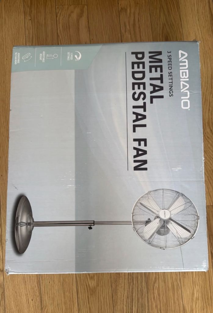 Ambiano Metal Pedestal Fan - Brand New in Box