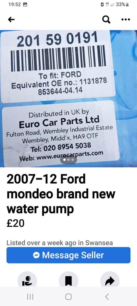 FORD MONDEO Mk3 water pump.
