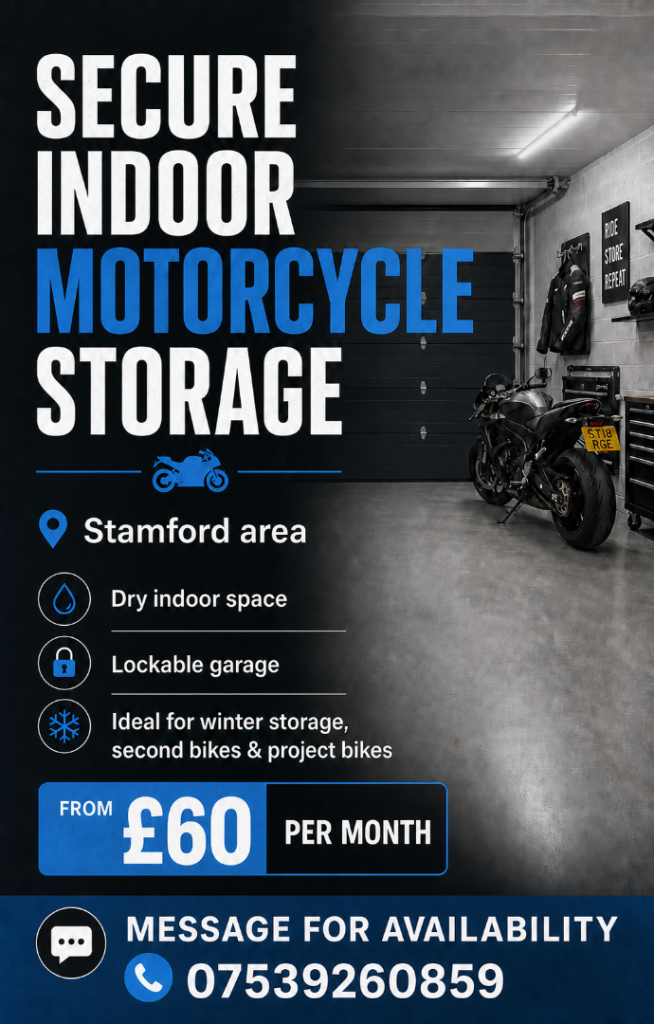 SECURE INDOOR MOTORCYCLE STORAGE – STAMFORD AREA