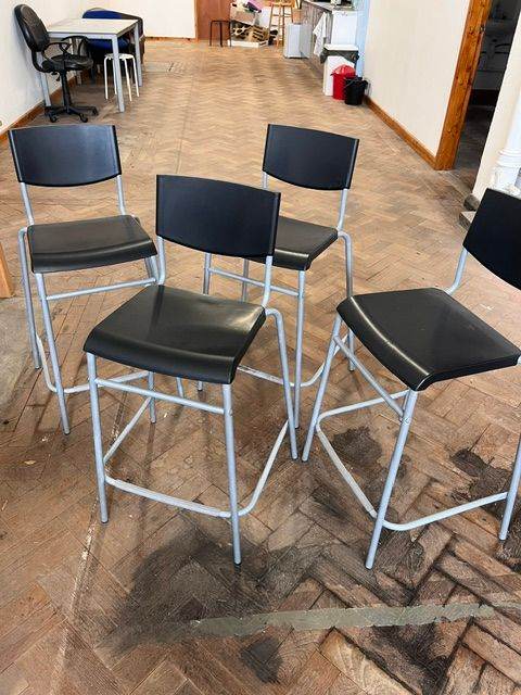 IKEA STIG Bar Stools – Black, Good Condition