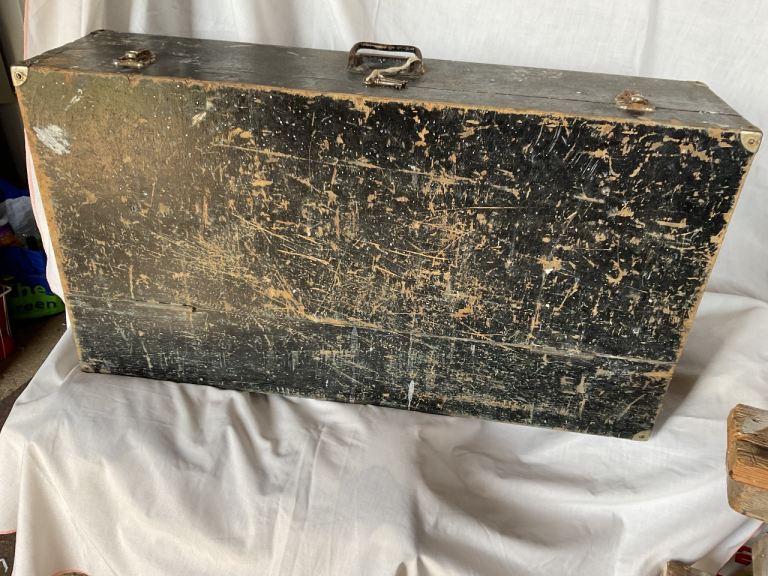 Vintage wooden toolbox 
