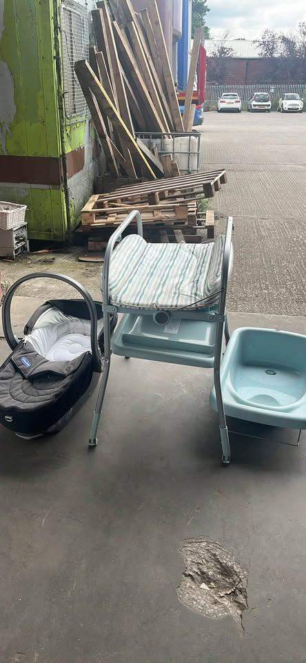 Selection of baby equipment . carrier,changing table,bath,etc