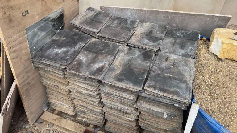 Reclaimed roof slates 