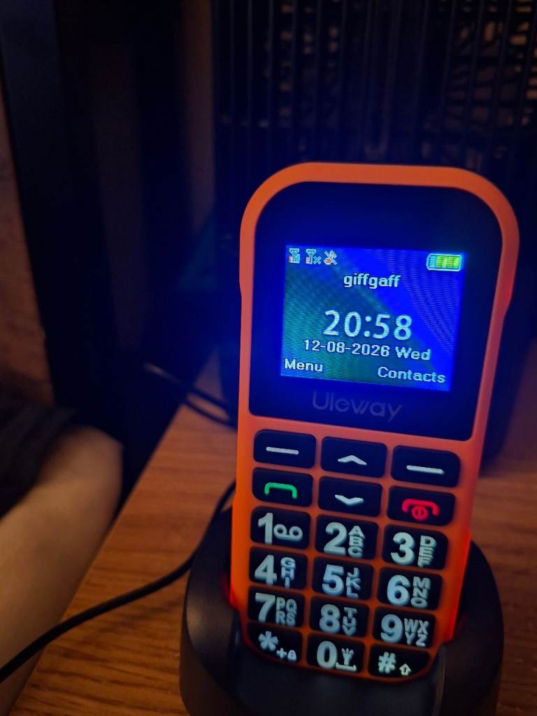 Ulefone Basic Mobile Phone with Charging Dock – Orange, Good Condition